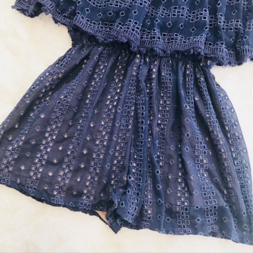 ANTHROPOLOGIE Tiered Eyelet Romper Size S - Picture 5 of 10